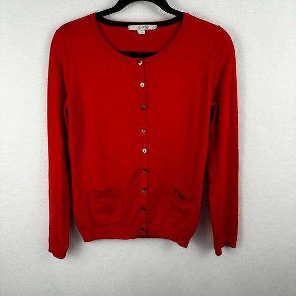 Boden Sweaters - Boden Women's Red Cardigan Button Front Sweater Preppy with front pockets size 6